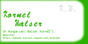 kornel walser business card